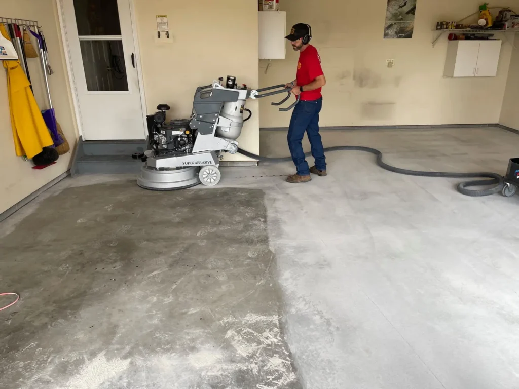 garage floor coating process